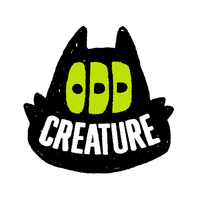 Odd Creature animated face logo