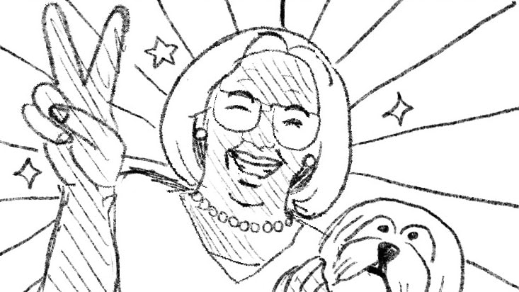 Black and white sketched frame from a storyboard for the BHSB 988 "Uncle Randy" animation